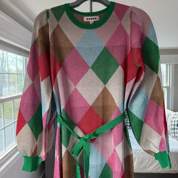 Boden Crew Metallic Jacquard Dress 8 - Picture 6 of 13